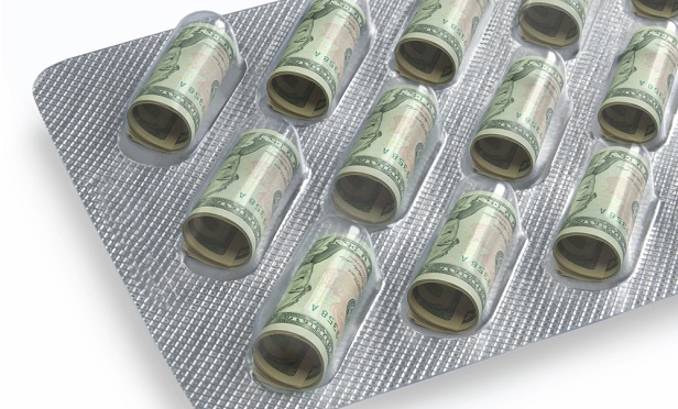 Blister pack with dollars instead of pills