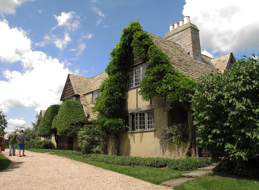 Topsmead, an 1920s English Tudor-style home in Litchfield, Conn. The house, with its slate roof and ivy-clad walls, formal gardens and apple orchards, was built in the 1920s as a summer residence for Edith Morton Chase, daughter of the first president of the Chase Brass and Copper Company in Waterbury. As a young woman abroad, Chase fell in love with the English countryside and decided to recreate a corner of the Cotswolds on her land in Litchfield. (AP Photo/Helen O'Neill)