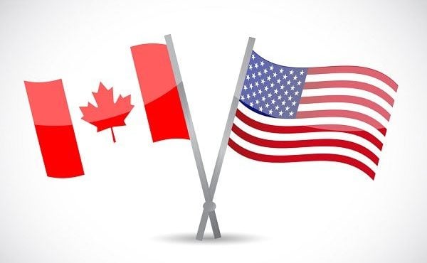Canadian and US Flags
