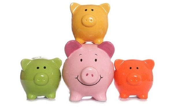 Stack of piggy banks