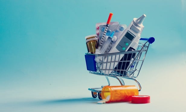 Shopping car with health supplies