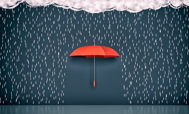 Umbrella protecting from rain