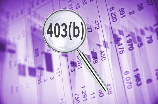 chart with 403(b) word on it