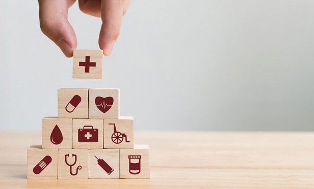 Blocks with health care concepts