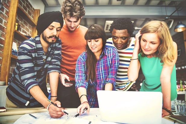 young employees working on project