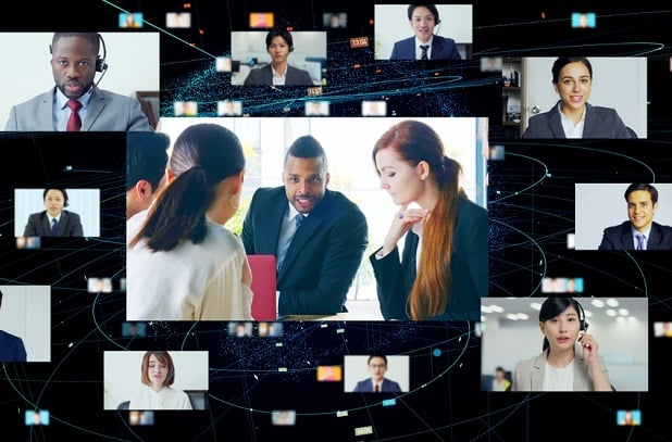 collage of photos of business men and women
