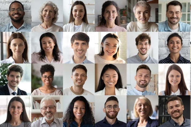 headshots of various ages, races, of people