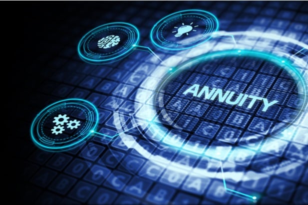 abstract image of blue dial that says Annuity