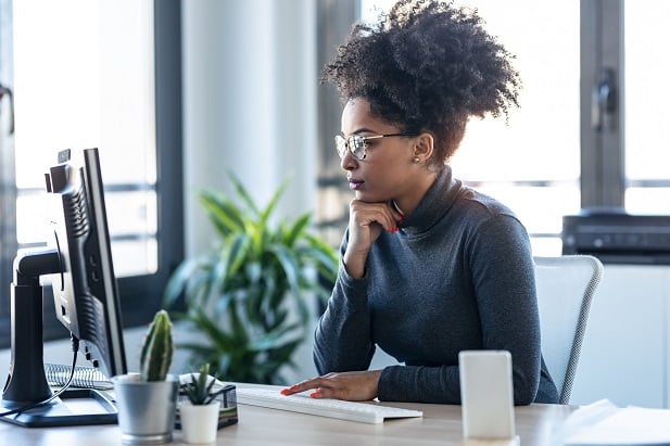 woman at computer