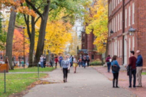 University campus on a beautiful Fall day.