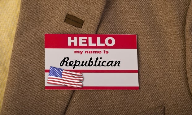 A nametag that says, "Hello, my name is Republican"