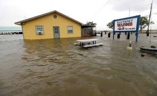 The Bayfront Restaurant damaged by Hurricane Harvey