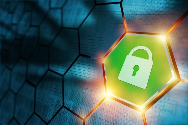 Data privacy concept with lock