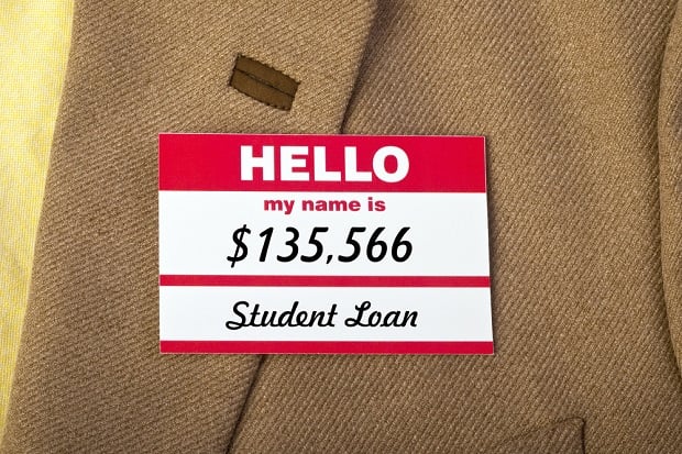 name tag saying student loan