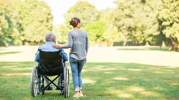 woman and elderly man