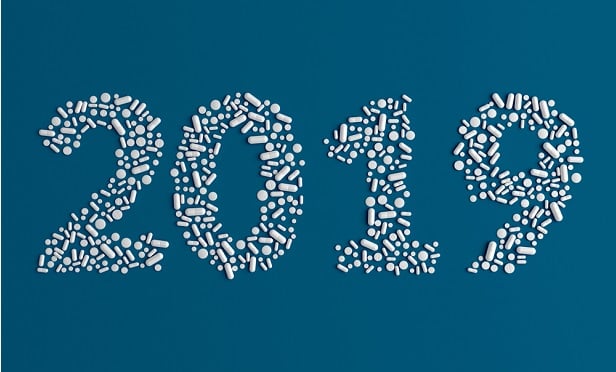 2019 spelled out in pills