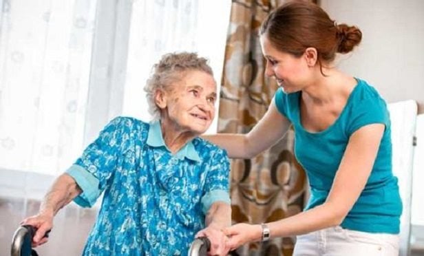 Caregiver and older woman