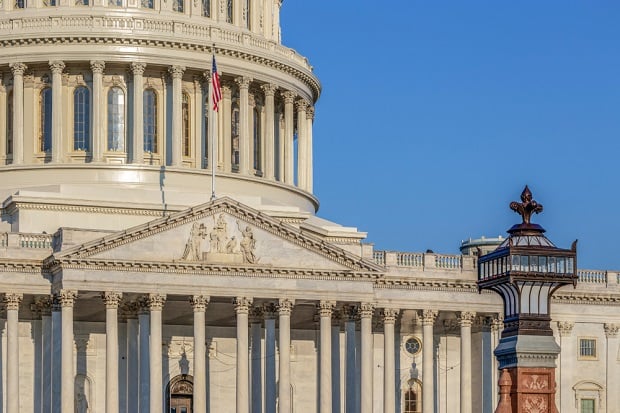 closeup of national capitol building