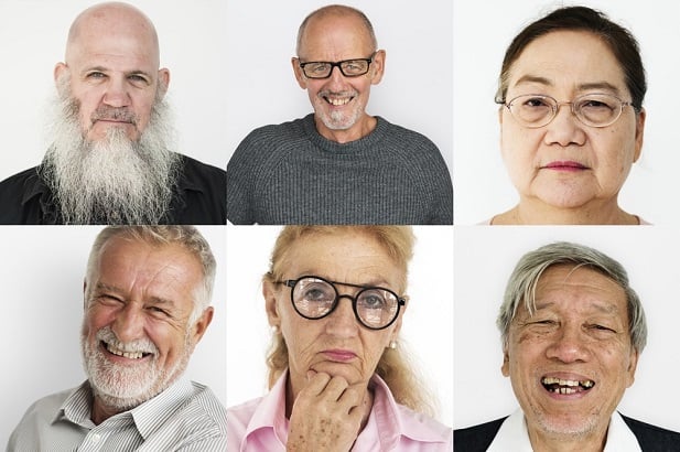 collage of many older people's faces