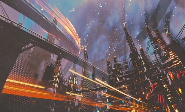 Futuristic cityscape