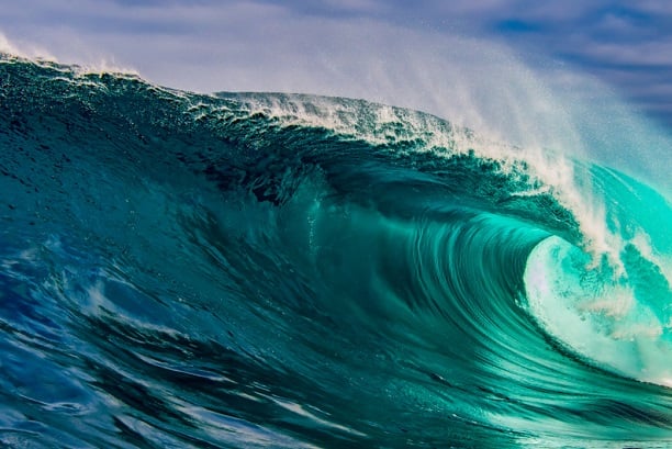giant blue-green wave
