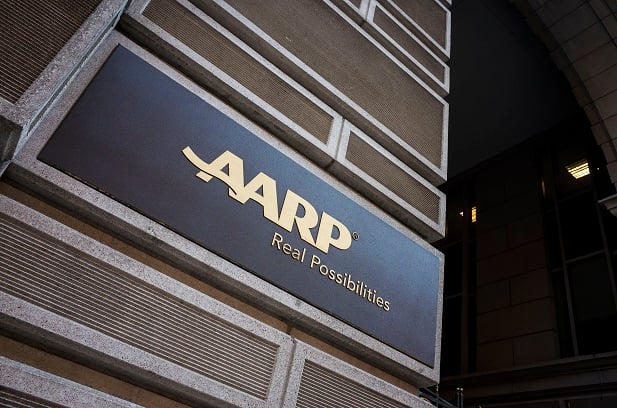 sign on AARP headquarters building in DC