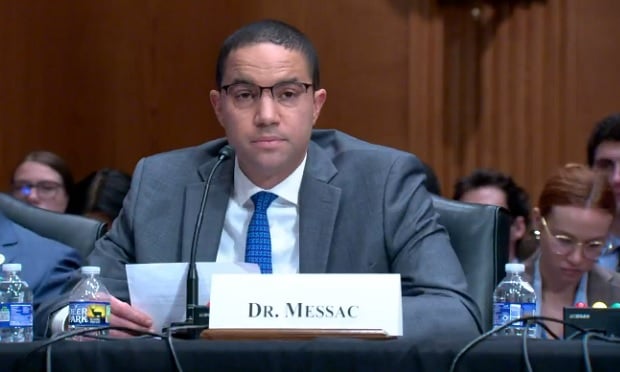 Dr. Luke Messac testifies at a Senate HELP hearing on medical debt July 11 in Washington. Credit: Senate HELP