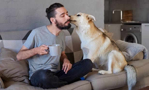 Sick guy with dog