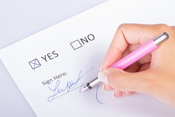 Signature on a form