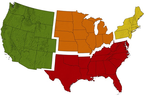 U.S. regional map