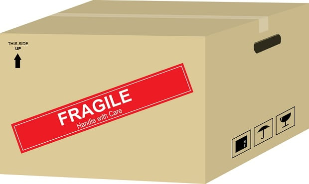 box with Fragile on it