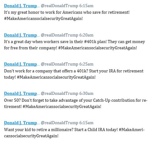 text of imagined Trump tweets