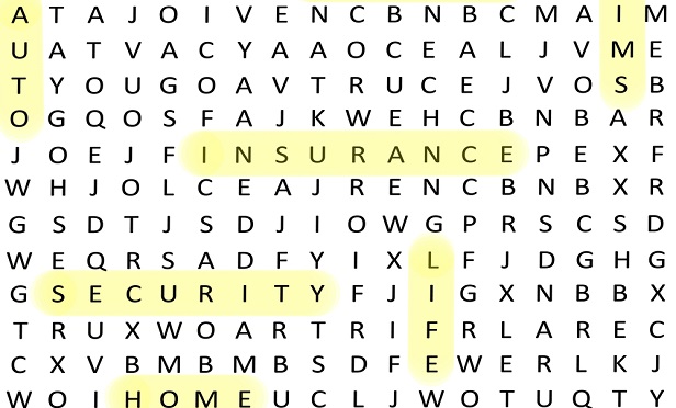 Life insurance word search