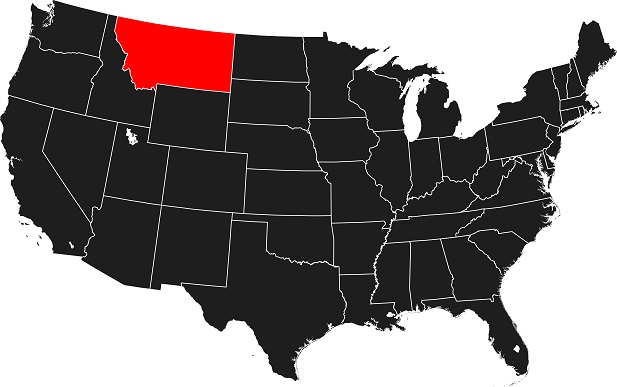 Montana highlighted on usa map