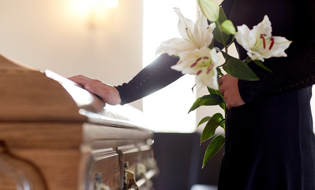 Mourner at a funeral