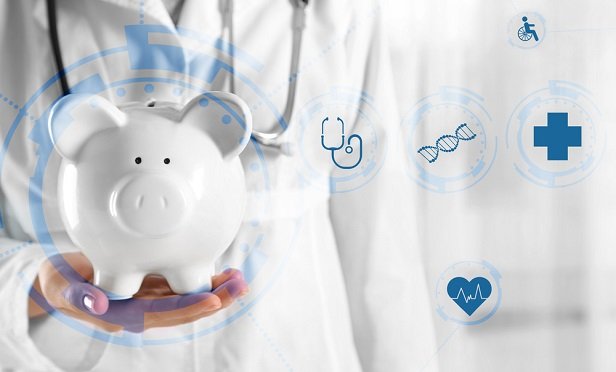 Piggy bank and health concepts