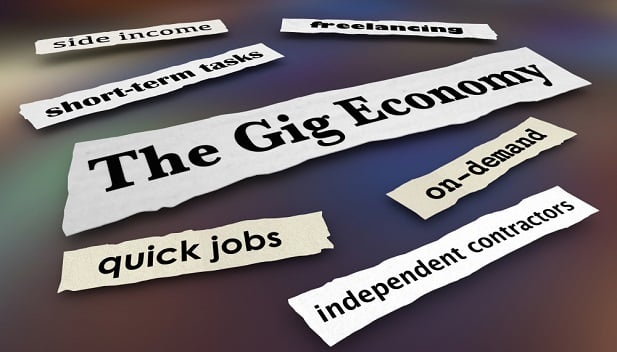 word collage about gig jobs