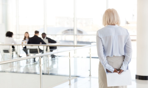 Woman standing alone