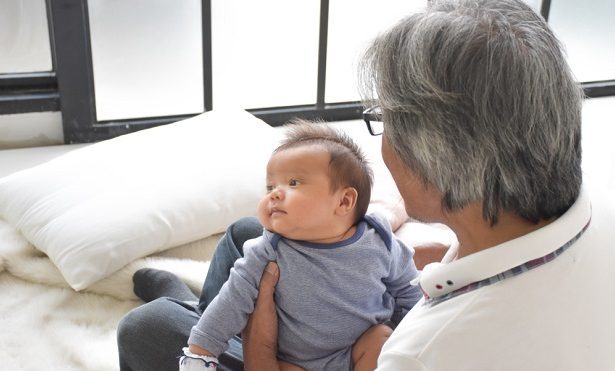 Japanese grandparent with baby