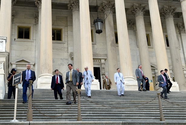 members of House of Representatives leaving building