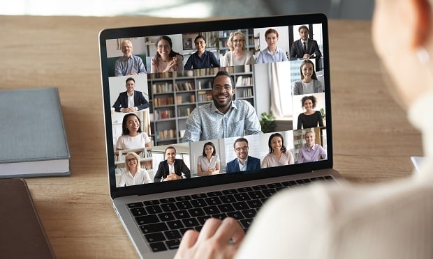 Zoom meeting on laptop