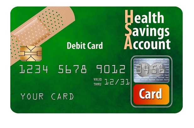 stylized green HSA card with bandage on it