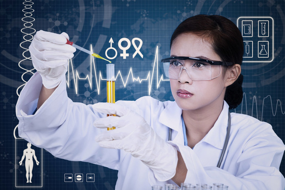scientist in lab with test tube