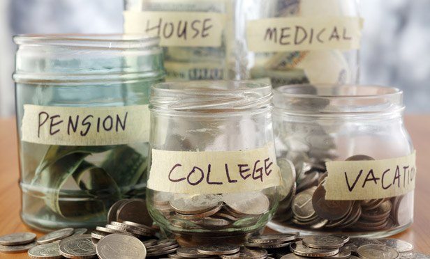 Jars with coins and expenses labeled