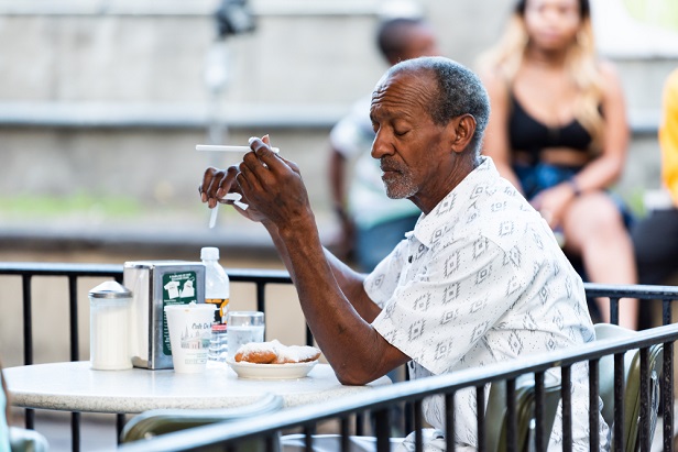 05 louisiana new orleans man having coffee