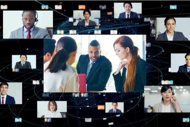 head shots of various business people in virtual meeting planning