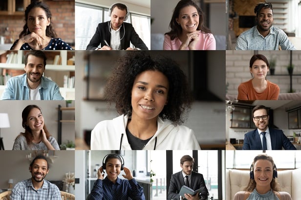 headshots of people attending a virtual meeting