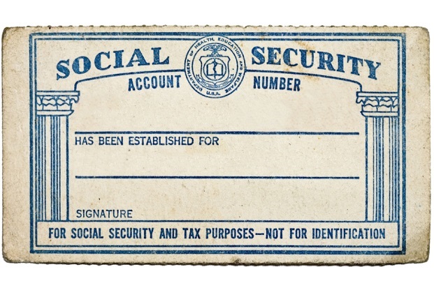 blank aged-looking Social Security card