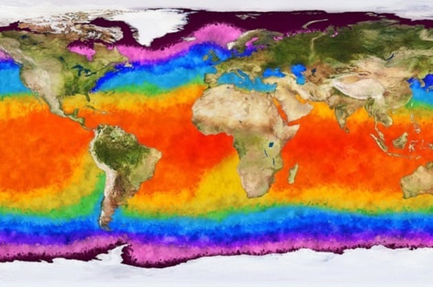 heat map of climate change globally