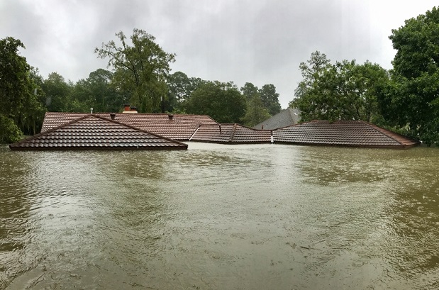 building flooded to roof